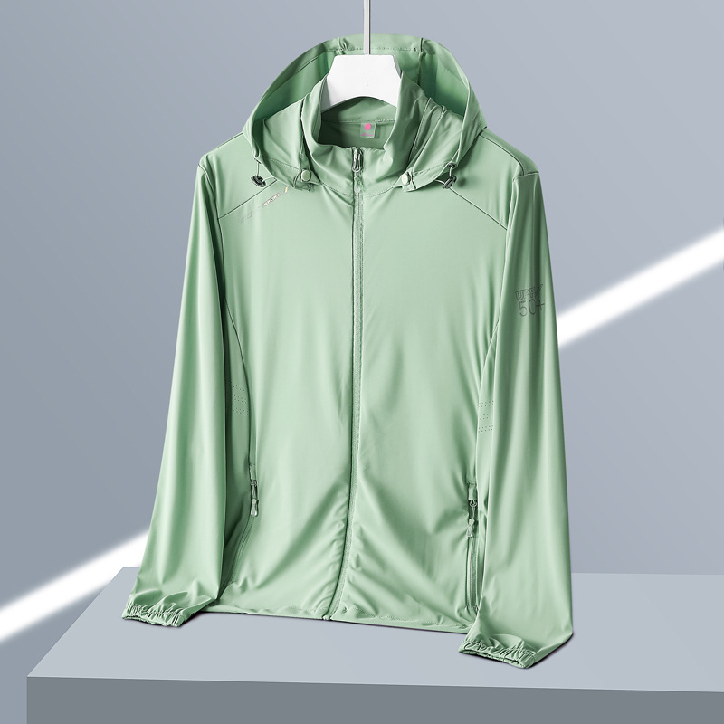 UPF50+ UV защита, дишащо ice silk мъжко яке за лято, тънък ветроустойчив модел