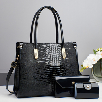 Ženska torbica s uzorkom krokodila, velik kapacitet, elegantan izgled, za rame ili crossbody