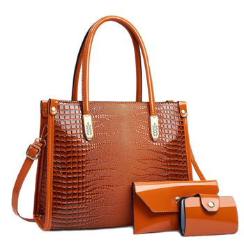 Ženska torbica s uzorkom krokodila, velik kapacitet, elegantan izgled, za rame ili crossbody