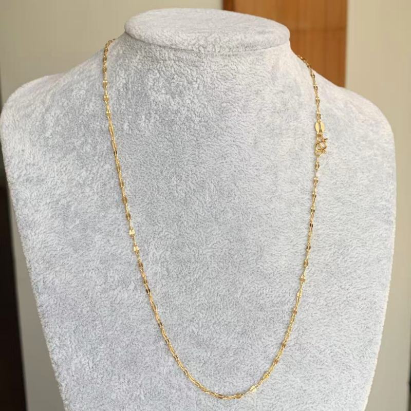 Nakit za ključnu kost od titan čeličnog materijala s M kopčom, miješani stilovi lanaca: box lanac, O‑oblik lanac, lanac u stilu Chopard, spacer perle suncokreta, lanac s kuglicama i zmijskog tipa lanac