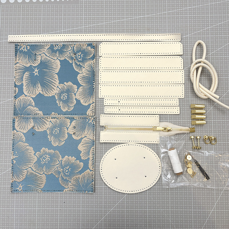 DIY komplet materijala za žensku torbicu, PU koža, velika torbica za ramo i crossbody s lancem, proljeće 2025, zatvarač, poliester podstava, unutarnja džep za telefon
