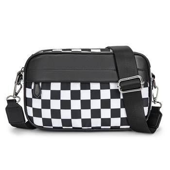 Mini kvadratna torbica sa šahovnicastim uzorkom, svestrana torba za rame ili crossbody