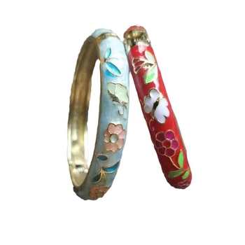Gyermekeknek szóló cloisonné karkötő virágos áttört mintával, etnikus stílusú ékszer lányoknak