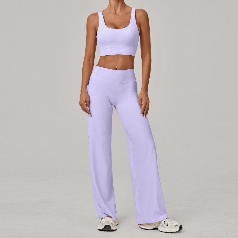 Stil european și american: sutien sport cu bretele duble și pantaloni drepti pentru yoga, îmbrăcăminte de fitness cu uscare rapidă pentru alergare în aer liber iarna