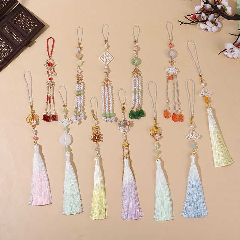 Bojtos medálos bross kínai vintage stílusban, Hanfu teás ruhához nőknek