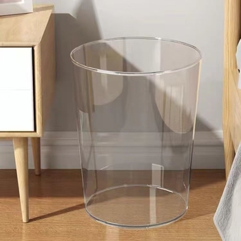 Prozirni veliki plastični koš za kućnu upotrebu, bez poklopca, kapaciteta 12 L, oblik bačve, pogodna za kupaonicu, WC, dnevni boravak i spavaću sobu