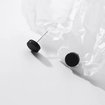 S999 srebrne minimalističke ravne naušnice za muškarce, geometrijski punk stil