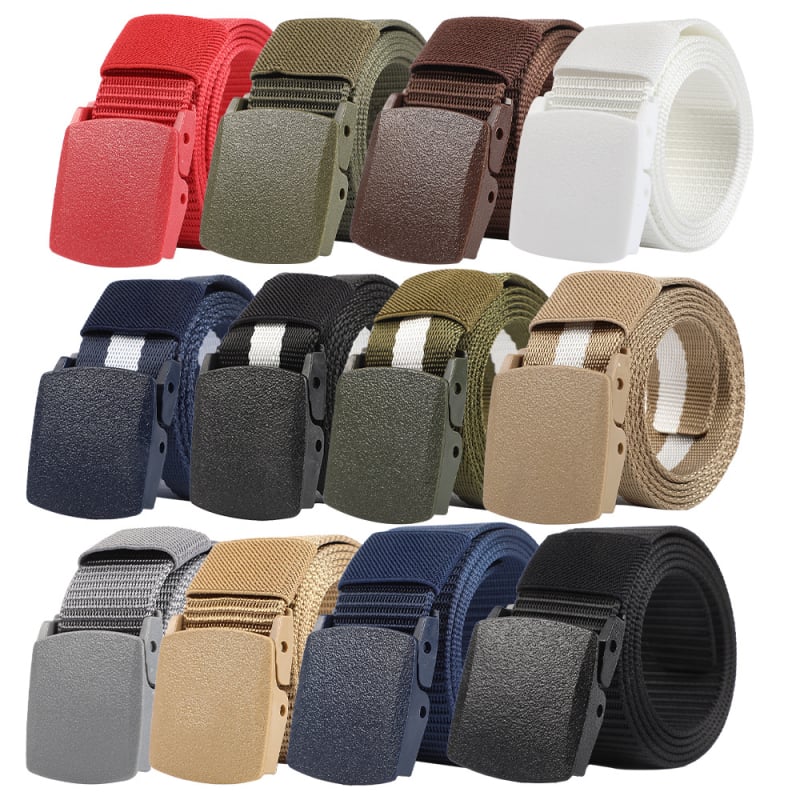 Centură tactică din nylon cu cataramă din plastic, unisex, albă, pentru antrenamente în aer liber