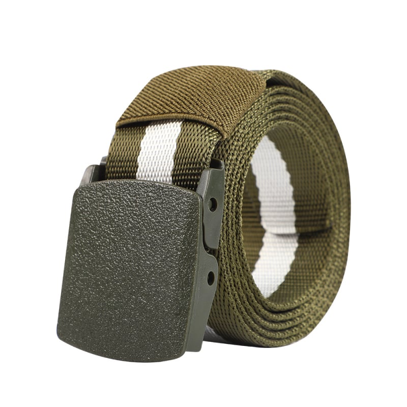 Centură tactică din nylon cu cataramă din plastic, unisex, albă, pentru antrenamente în aer liber