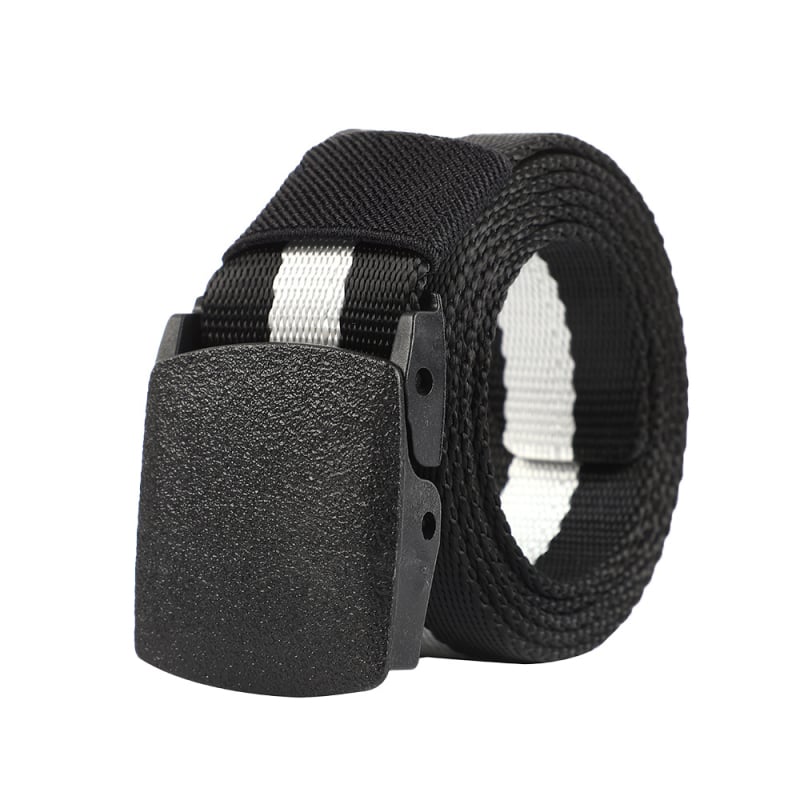 Centură tactică din nylon cu cataramă din plastic, unisex, albă, pentru antrenamente în aer liber