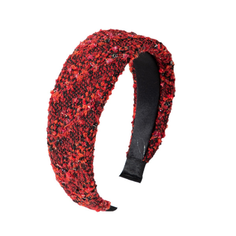 5 cm ultra široka crvena traka za kosu za jesen/zimu, elegantan ženski vintage stil, ručno izrađeno