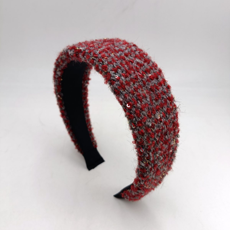 5 cm ultra široka crvena traka za kosu za jesen/zimu, elegantan ženski vintage stil, ručno izrađeno