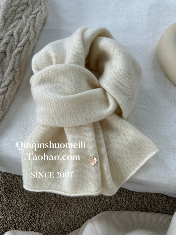 25 Zima Minimalistički šal od 7 igala, 100% ovčja vuna, unisex, za parove, topao i udoban