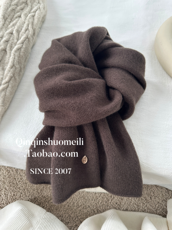 25 Zima Minimalistički šal od 7 igala, 100% ovčja vuna, unisex, za parove, topao i udoban