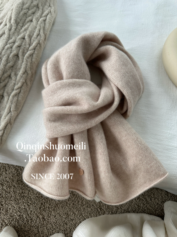25 Zima Minimalistički šal od 7 igala, 100% ovčja vuna, unisex, za parove, topao i udoban