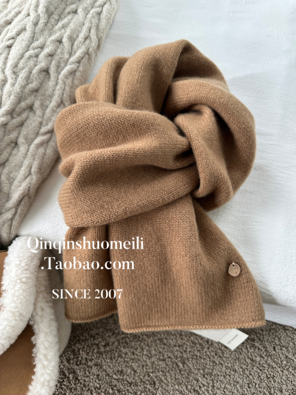 25 Zima Minimalistički šal od 7 igala, 100% ovčja vuna, unisex, za parove, topao i udoban