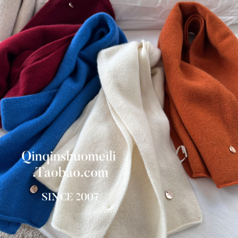 25 Zima Minimalistički šal od 7 igala, 100% ovčja vuna, unisex, za parove, topao i udoban