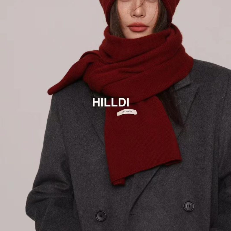 Šal od 100% vune, korejskog stila, zima 2025, unisex, svestran, topao, pleteni
