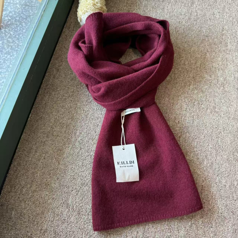 Šal od 100% vune, korejskog stila, zima 2025, unisex, svestran, topao, pleteni