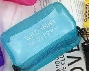 Geantă transparentă de umăr din gelatină cu imprimeu de litere, stil coreean, crossbody, mică geantă pătrată din PVC pentru uz zilnic