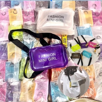 Geantă transparentă de umăr din gelatină cu imprimeu de litere, stil coreean, crossbody, mică geantă pătrată din PVC pentru uz zilnic