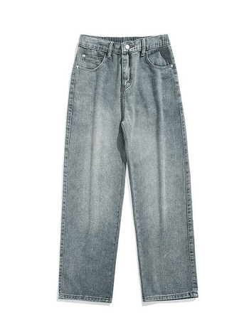 Danbaoni Férfi farmernadrág, téli fleece-bélés, laza egyenes szabás, elasztikus derék, amerikai street style