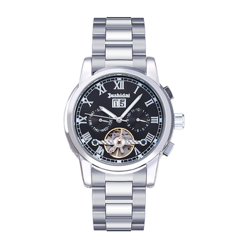Jushidai automata csontváz mechanikus óra, retro stílusú, 30 m-ig vízálló, többfunkciós férfi karóra, 42 mm-es számlap, fémtok, valódi bőr szíj