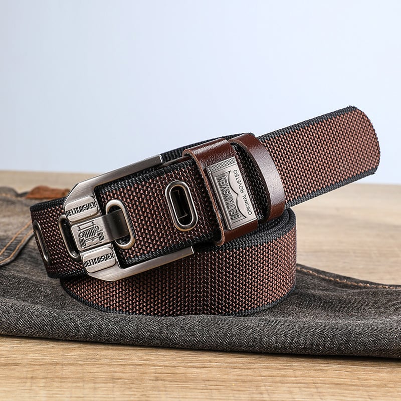 Curea din canvas unisex cu cataramă cu pin, nylon, stil casual vintage, lungime 120 cm