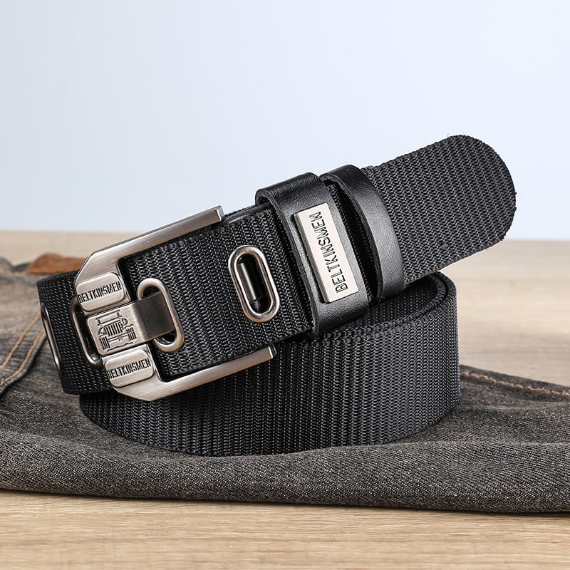 Curea din canvas unisex cu cataramă cu pin, nylon, stil casual vintage, lungime 120 cm