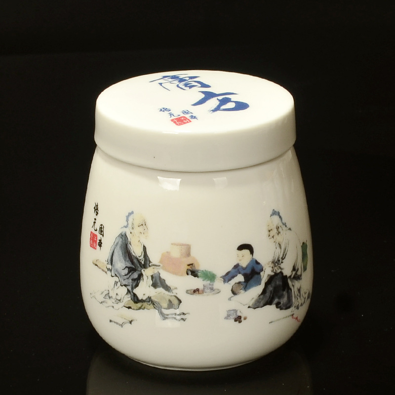 Plavo-bijeli porcelanski čajni posuda s čvrstim poklopcem