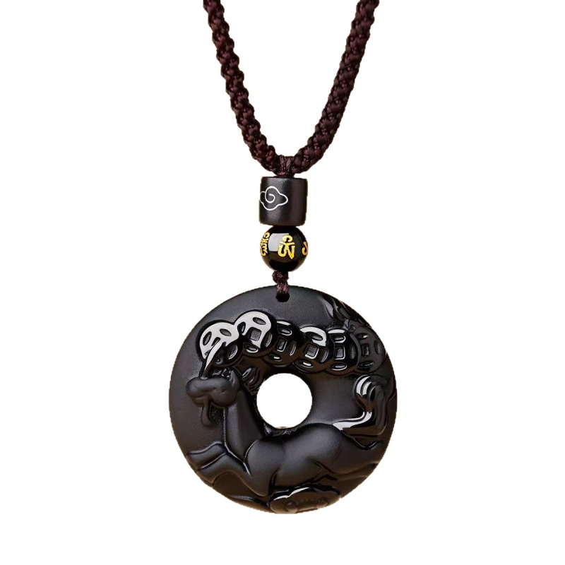 Putuo Mountain prirodni obsidijan privjesak sa znakom zodijaka, amulet