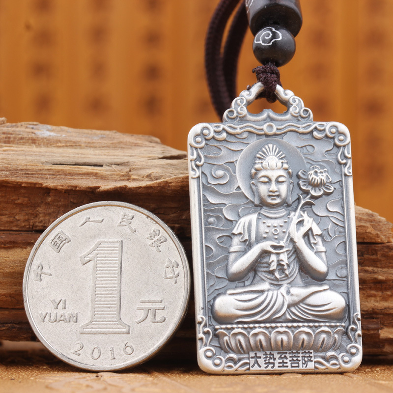 Privjesak od čistog srebra S999 sa zodijakom, osam zaštitnih božanstava i Budin amulet za godinu rođenja, ogrlica