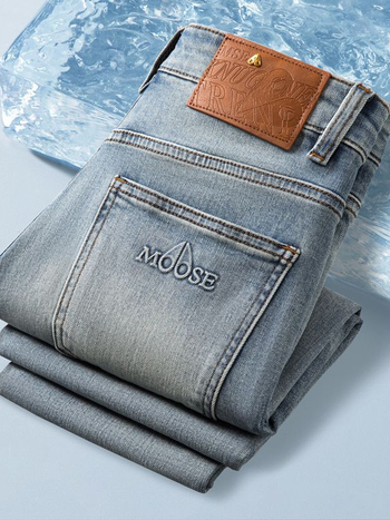 Férfi slim-fit farmernadrág, egyenes szárú, elasztikus, denim