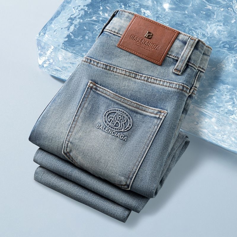 Férfi slim-fit farmernadrág, egyenes szárú, elasztikus, denim