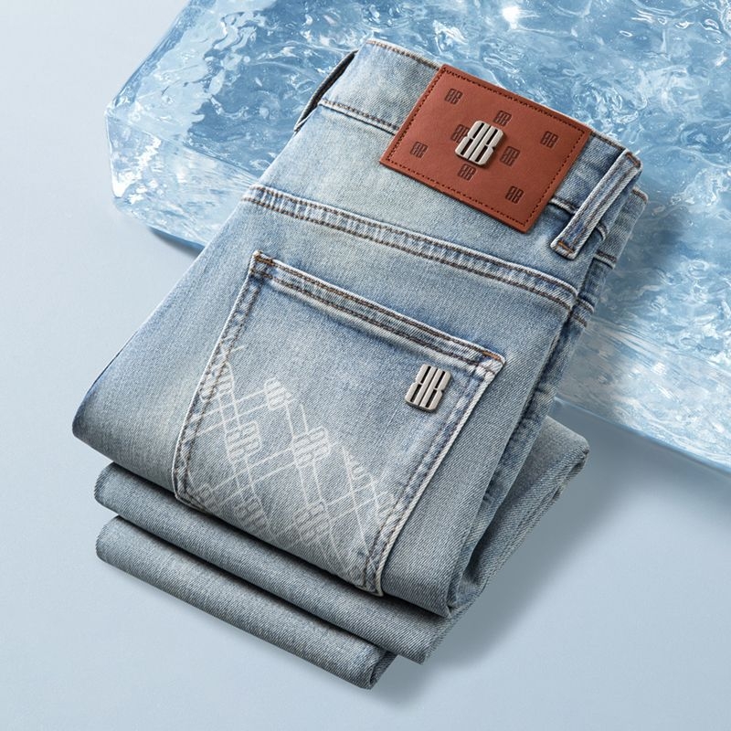 Férfi slim-fit farmernadrág, egyenes szárú, elasztikus, denim