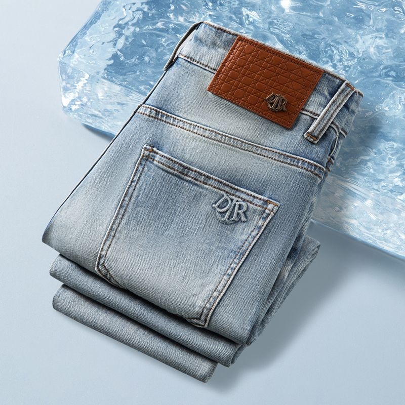 Férfi slim-fit farmernadrág, egyenes szárú, elasztikus, denim