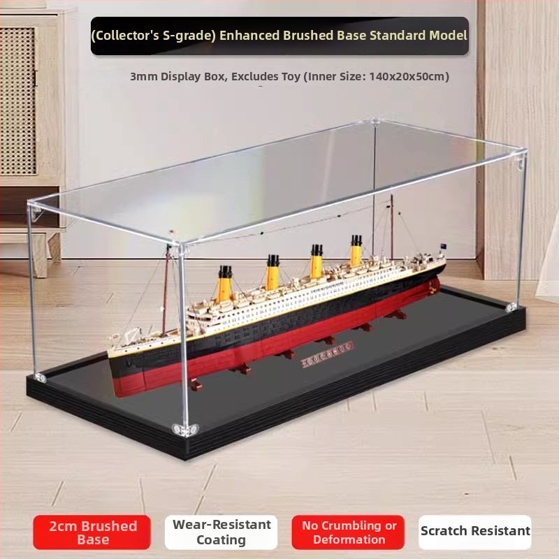 Akrilni izložbeni okvir za LEGO 10294 Titanic, prozirna kutija s zaštitom od prašine i prostorom za pohranu figurica
