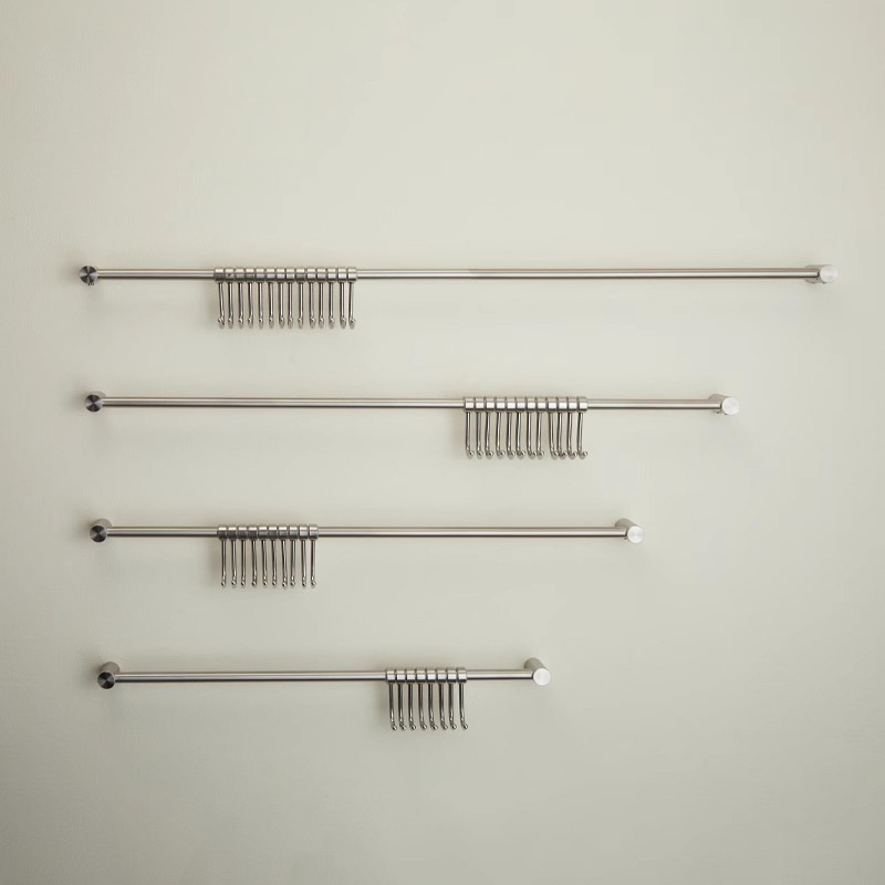 304 rozsdamentes acélból készült falra szerelhető konyhai akasztó- és vágódeszka-tároló, modern minimalist stílusban