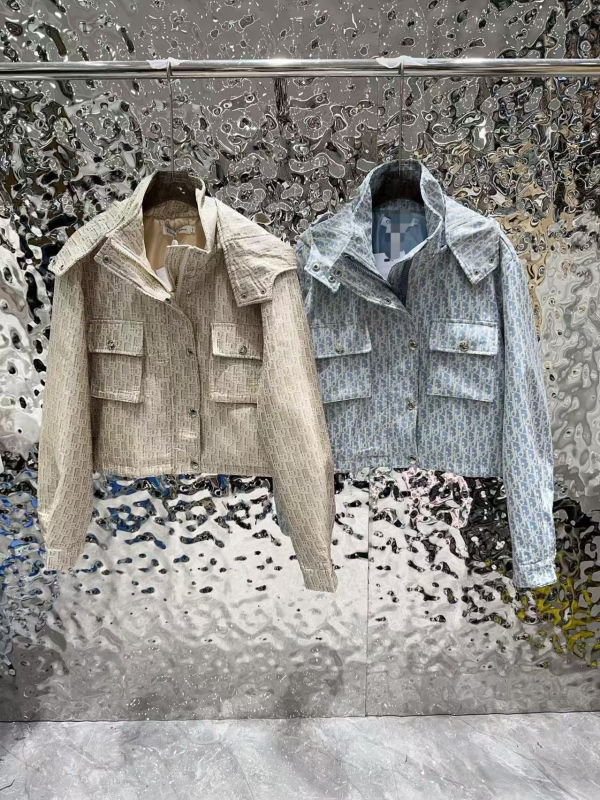 Dijia 25 Jachetă cu glugă pentru primăvară timpurie, țesătură jacquard din 100% bumbac — stil elegant de doamnă din înalta societate