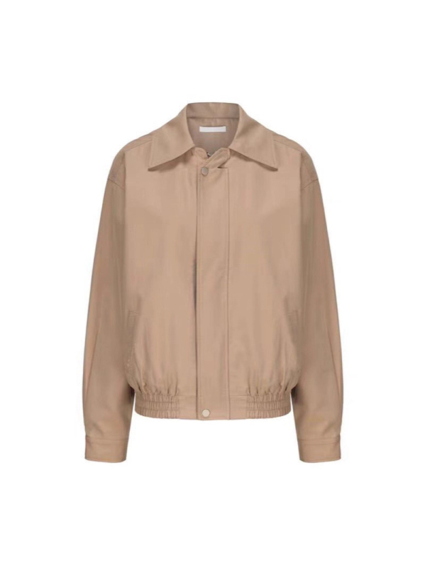 Khaki kratko sako s reverom tipa lapel, širok kroj, casual top