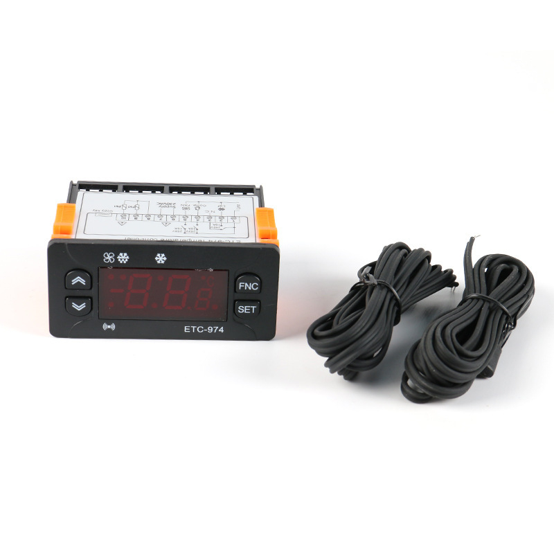 ETC-974 Regulator temperature s ventilom za odmrzavanje, dvostruka senzorna linija, digitalni termostat za skladištenje u hladnjaku