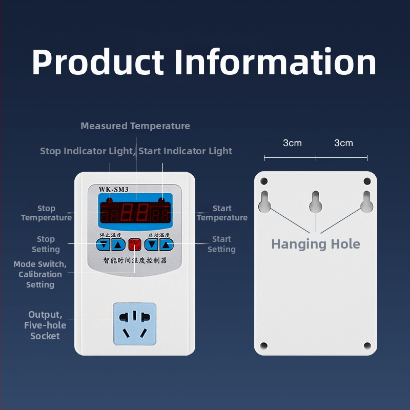 WK-SM3 inteligentni regulator temperature, prilagodljivi digitalni kontroler i automatski indukcijski prekidač