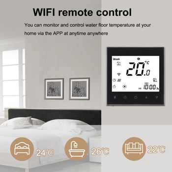 BHT-1000-WIFI serija, podni termostat 16A s Wi-Fi glasovnim upravljanjem i regulatorom temperature