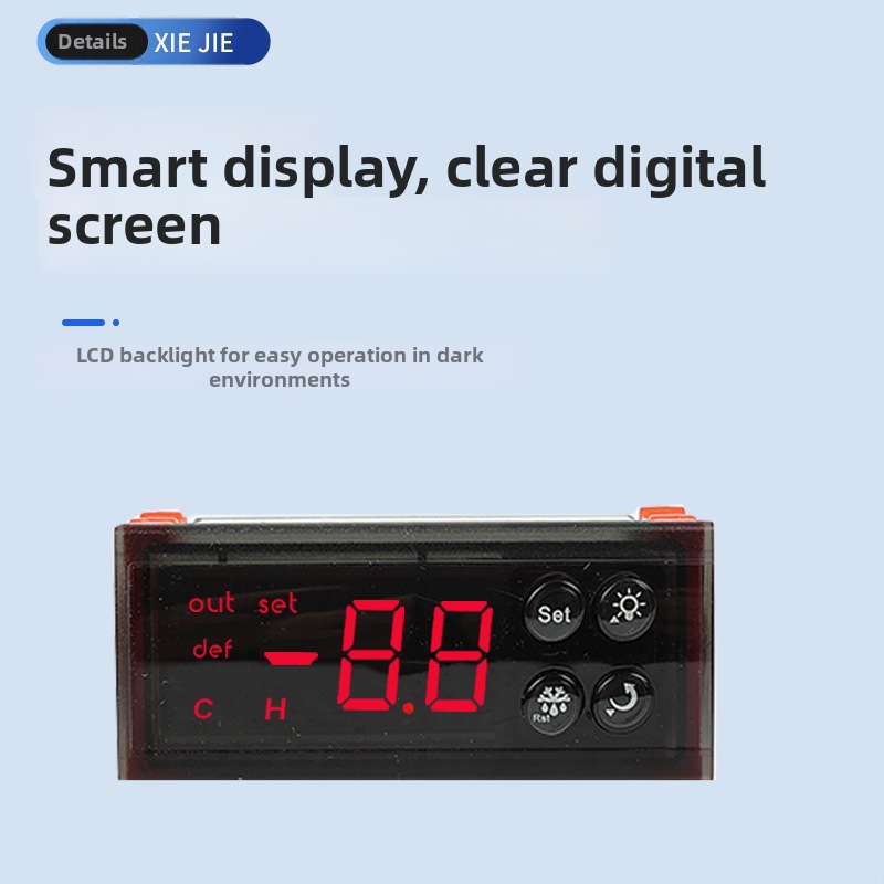 ECS-16 digitalni kontroler temperature s LCD zaslonom za ormariće s ventilacijskim hlađenjem, zamrzivače i hladnjake