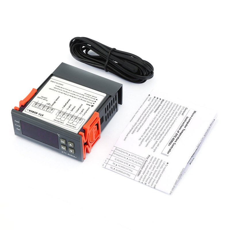 STC-8080A+ digitalni termostat za hladnjak ili ormar za skladištenje — upravljanje temperaturom, odmrzavanje, hlađenje, inteligentni regulator temperature