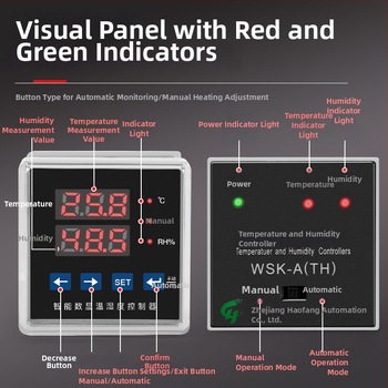 Pametni regulator temperature i vlage s digitalnim zaslonom i gumbom za panelni razvodnik