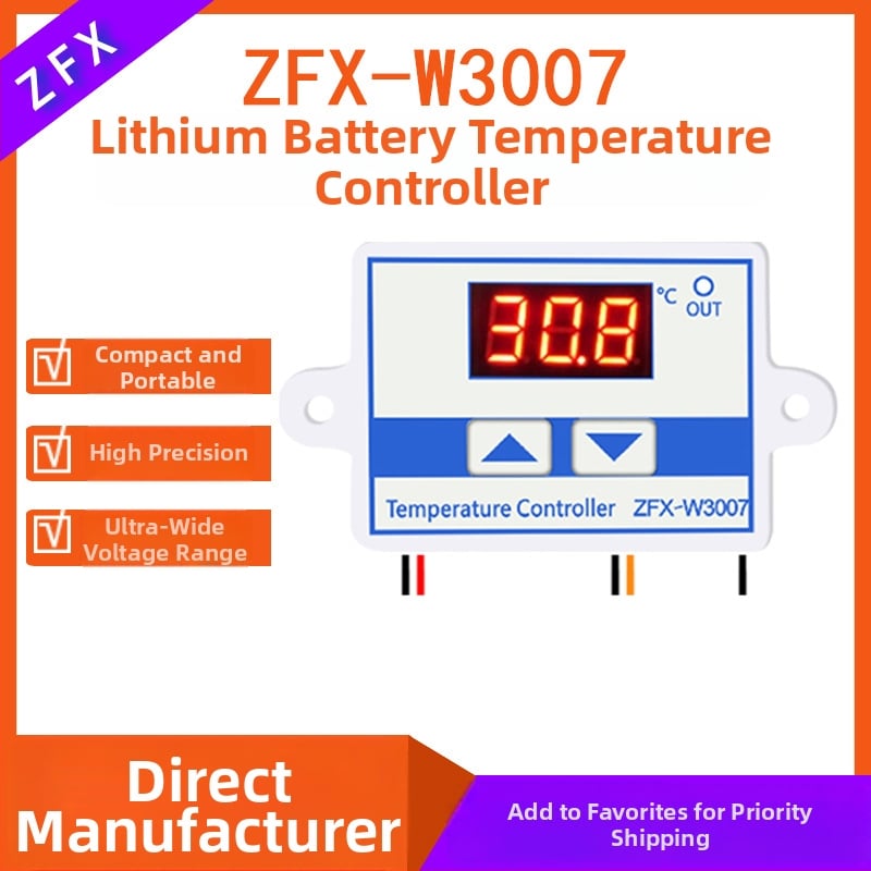 ZFX-W3007 Regulator temperatura litijske baterije, 12V–60V, inteligentni digitalni displej