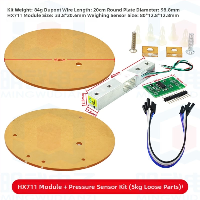 HX711 modul so sadu senzorov zaťaženia – elektronický vážiaci modul 1/5/10/20 kg