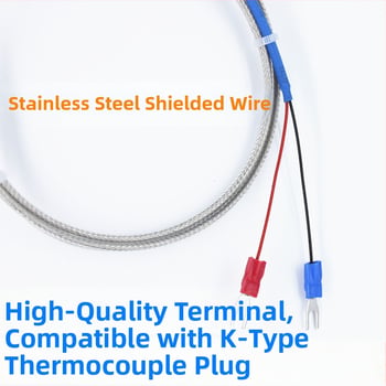 Ochranný K-typ termopár sonda – teplotný senzor, odolný voči vysokým teplotám, vysoká presnosť
