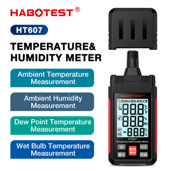 Habotest HT607 Visoko precizan industrijski mjerač temperature i vlage, višefunkcijski senzor temperature i vlage